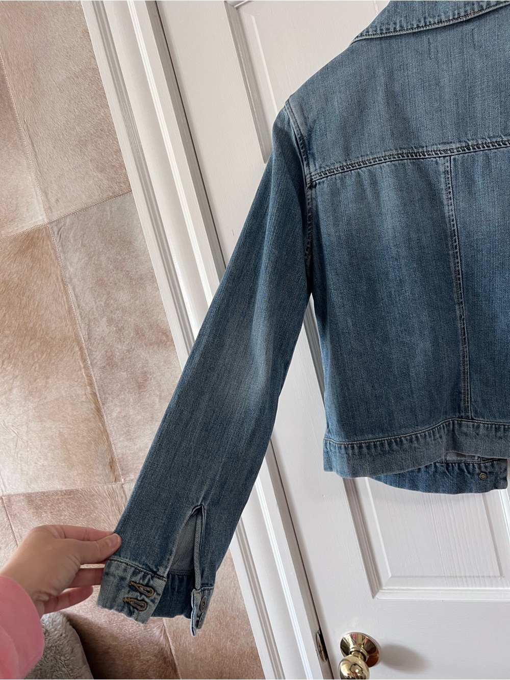 PAIGE Light Wash Blue Denim Jacket Large - Picture 7 of 9